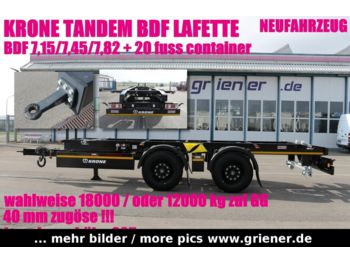 Remorcă transport containere/ Swap body nou Krone ZZW 18 elB9/ TANDEM ZENTRALACHSANHÄNGER 40 mm !!: Foto 1