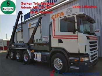 Camion container de gunoi Scania G 480 8x4 Tele Gerken Adonis 24.5t. NL Lenk Lift: Foto 1