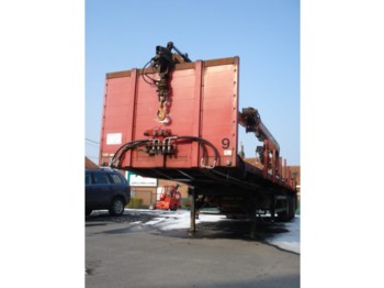 AUGUST SCHMIDT flat bed crane trailer - Semiremorcă platformă