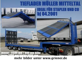 Müller-Mitteltal TS 3 / TIEFLADER HYDRAULISCHE RAMPE STAPLER / !!  - Semiremorcă platformă