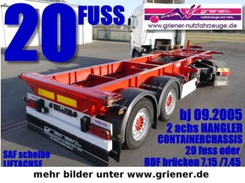HANGLER 20 FUSS CONTAINERCHASSIS oder BDF 2achs  - Semiremorcă transport containere/ Swap body