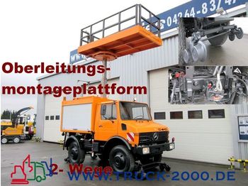 UNIMOG 424 4x4 Zweiwege Hubarbeitsbühne Strom/Oberleitg - Autopropulsată platformă